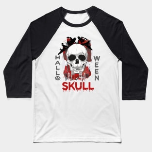 Halloween Skull tee design birthday gift graphic Baseball T-Shirt